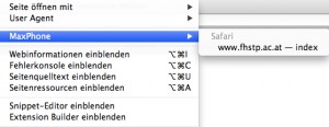 Auswahl der Website im Desktop-Safari