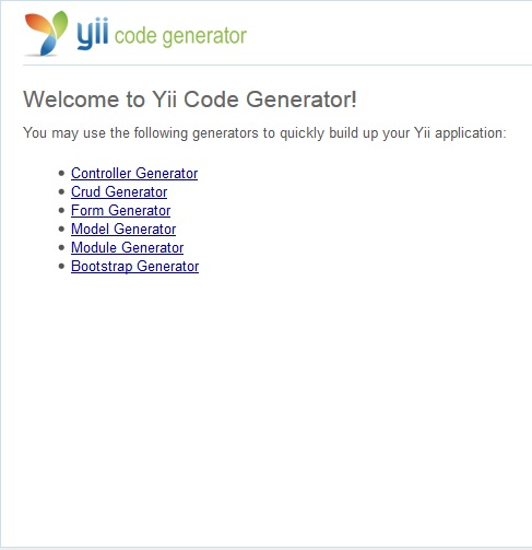 Gii - Yii Code Generator